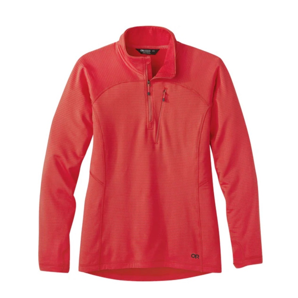 Outdoor Research Vigor Quarter Zip Red Thermal Long Sleeve Thumbholes 2022-XS